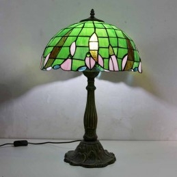 Zöld ólomüveg asztali lámpa...